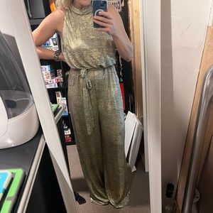 Vince Camuto Gold and Silver Jumpsuit Size 14